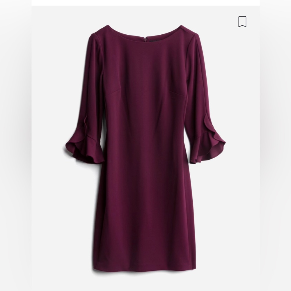 Lynn Ruffle Detail Dress Dark purple. Size 12.
